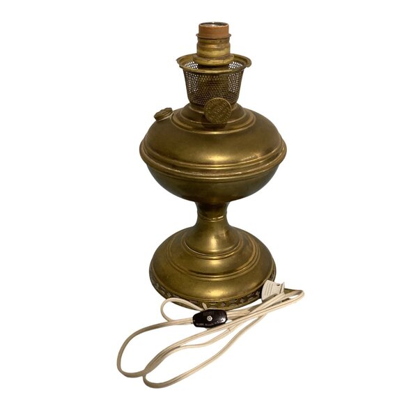 Antique Aladdin Model 6 Brass Mantle Oil Lamp Electrified - Works - Picture 2 of 7